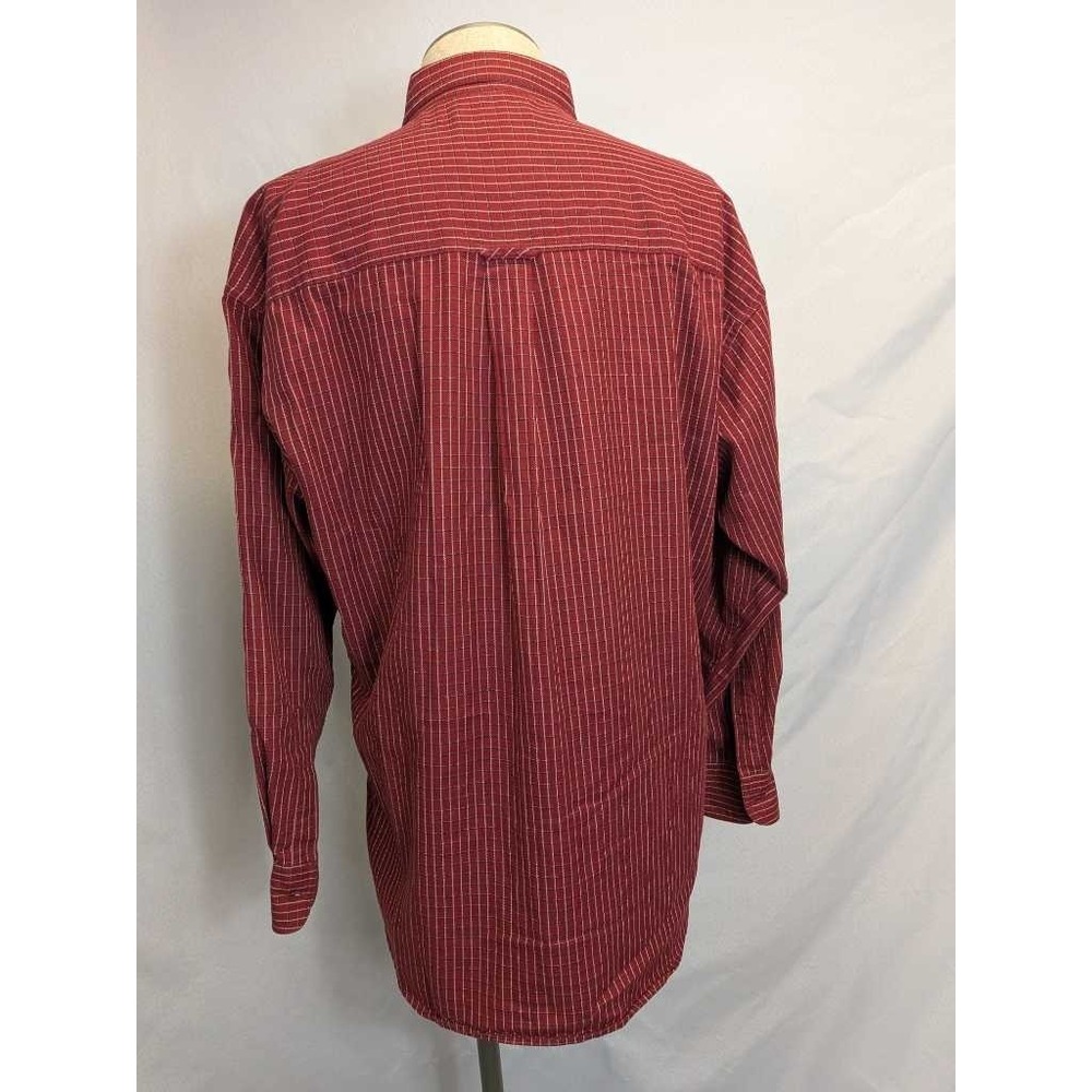 Chaps Ralph Lauren Men's Red Pinstripe Button Down Shirt Size L - Picture 4 of 9